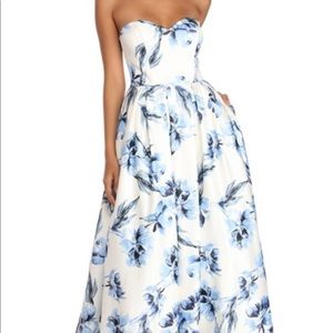 Vanessa strapless floral ball gown